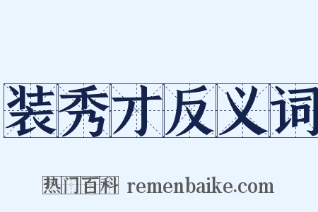 装秀才反义词是什么意思的图片